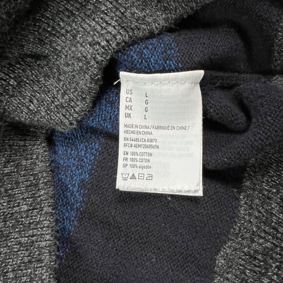 American Eagle Outfitters Sweater Men's L/S Crew Neck Striped Blue Black Large - Picture 3 of 12